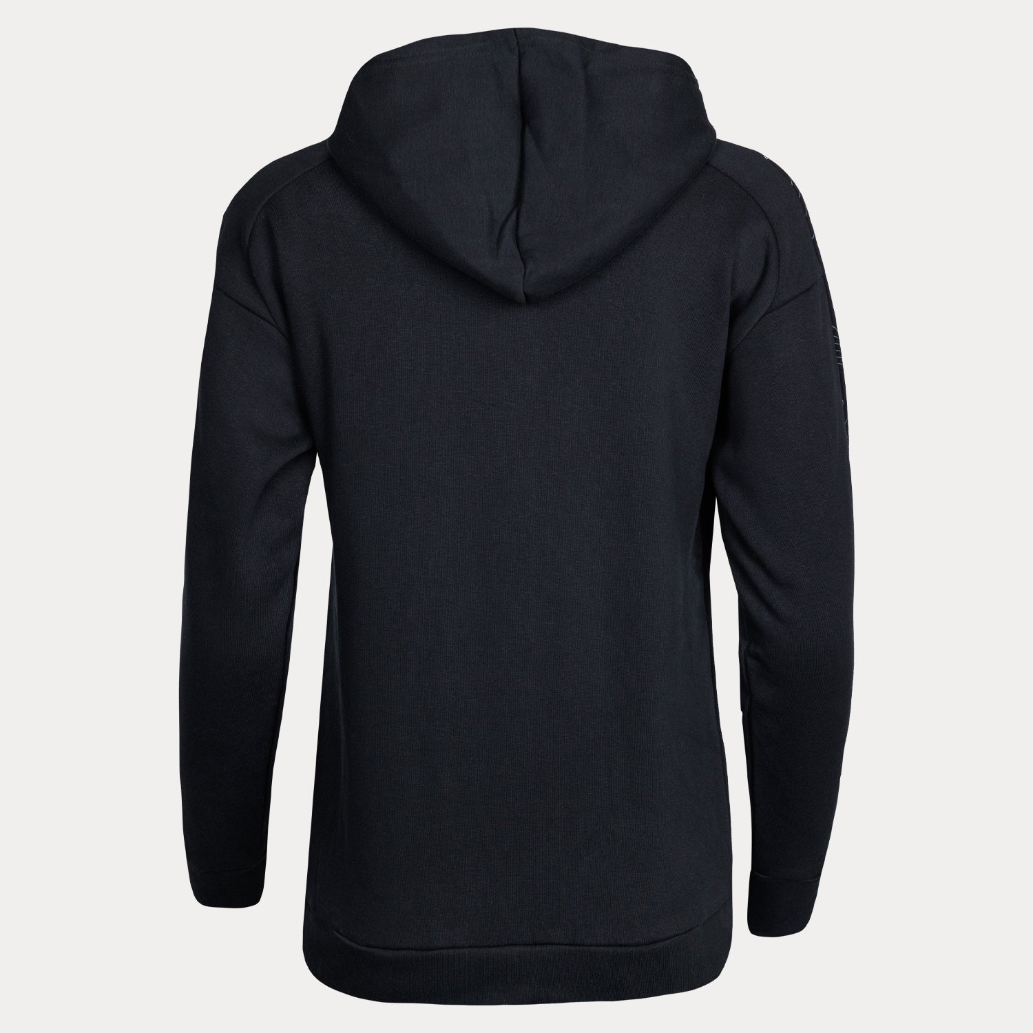 Black 1/4 zip pull over hoodie with hydrow logo on left chest