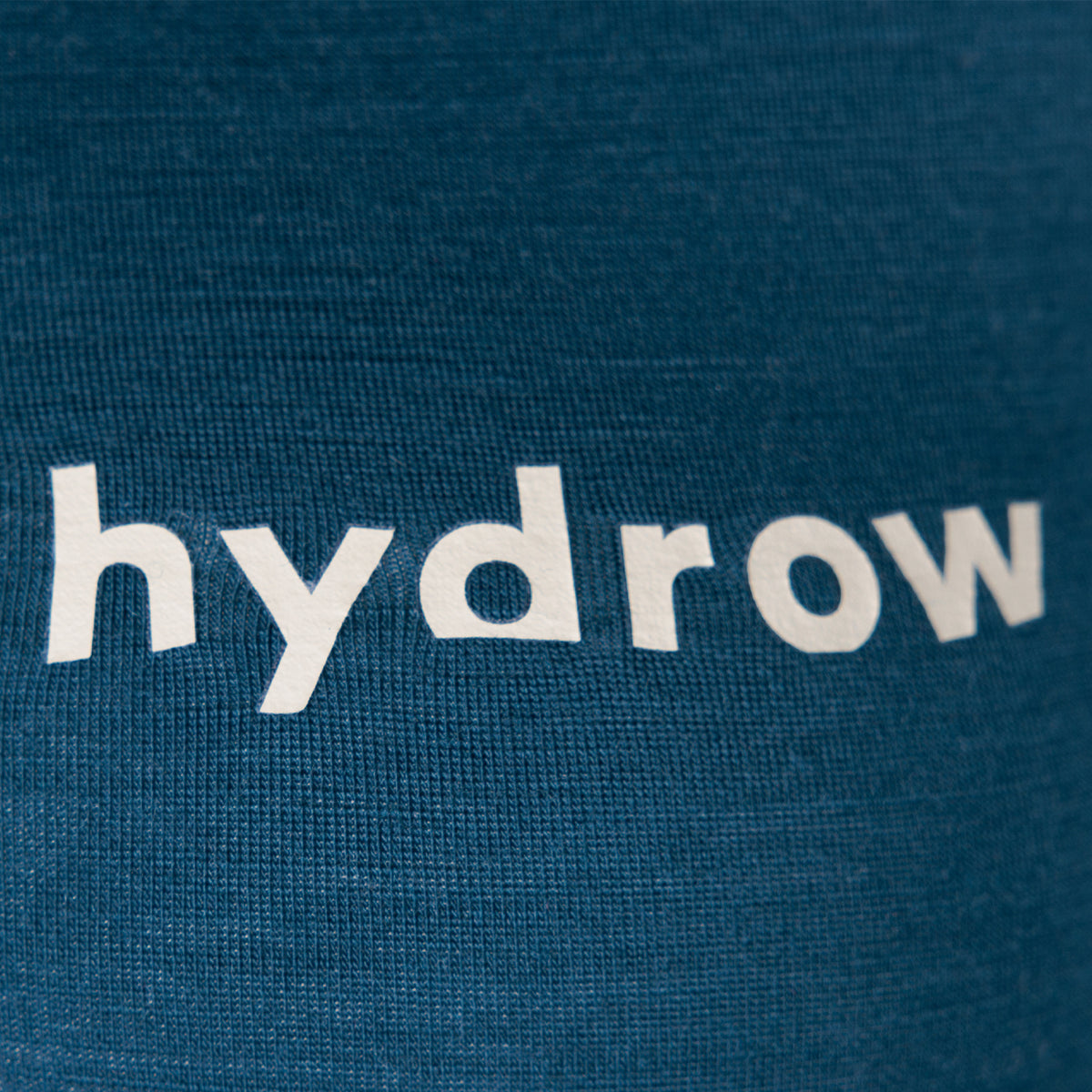 closeup of hydrow logo on women&#39;s 776BC quarter zip merino