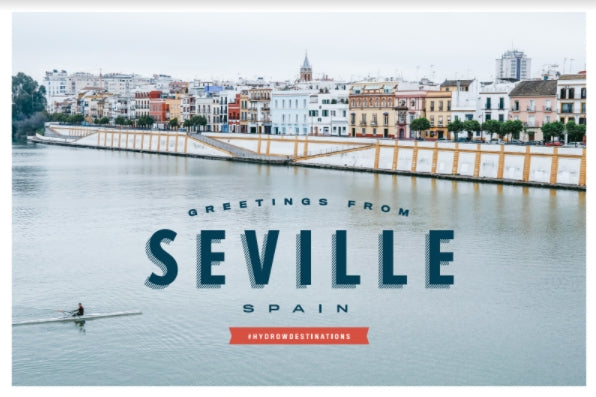 Postcard with image of lake and text &quot;Greetings from SEVILLE SPAIN&quot;