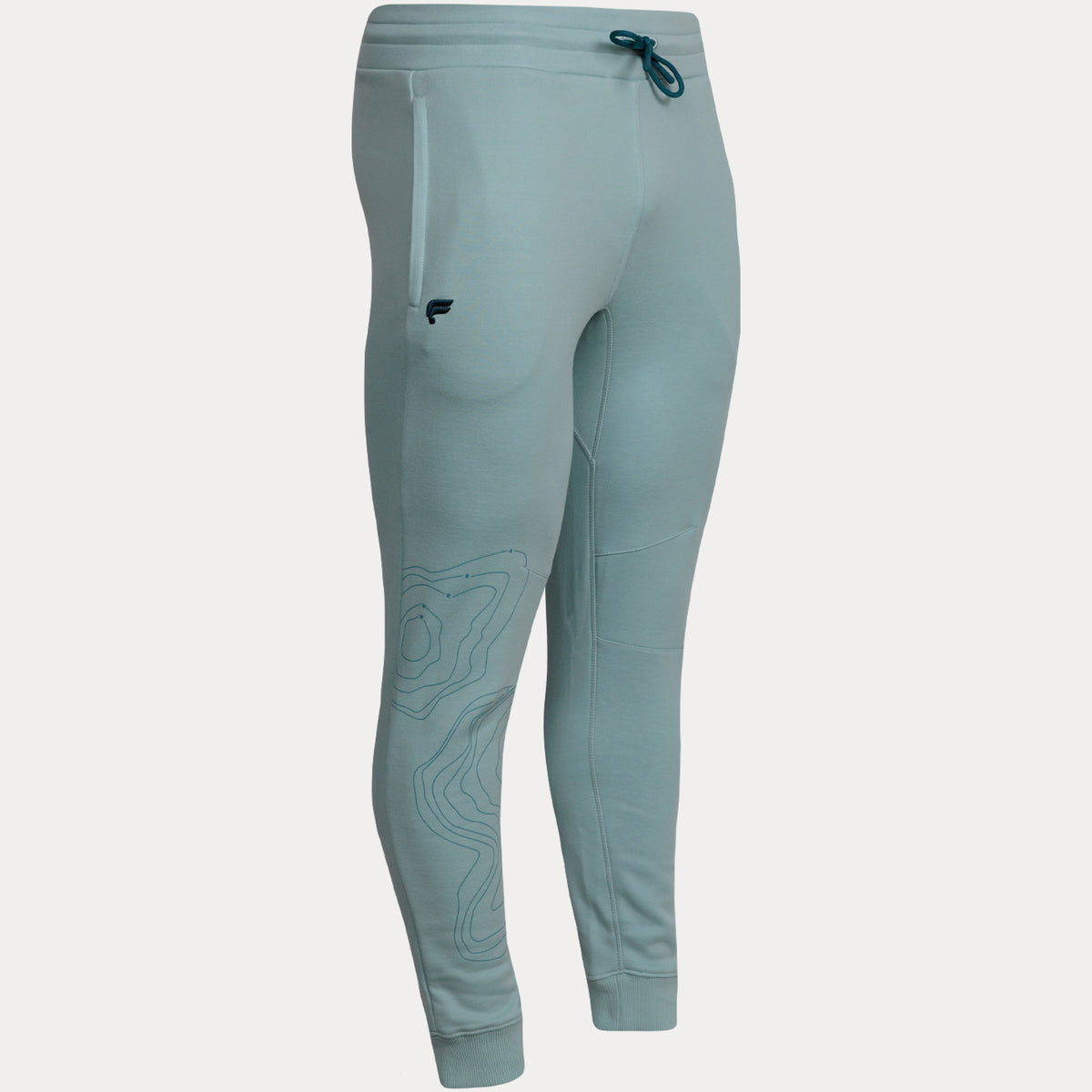 angled view of light blue jogger