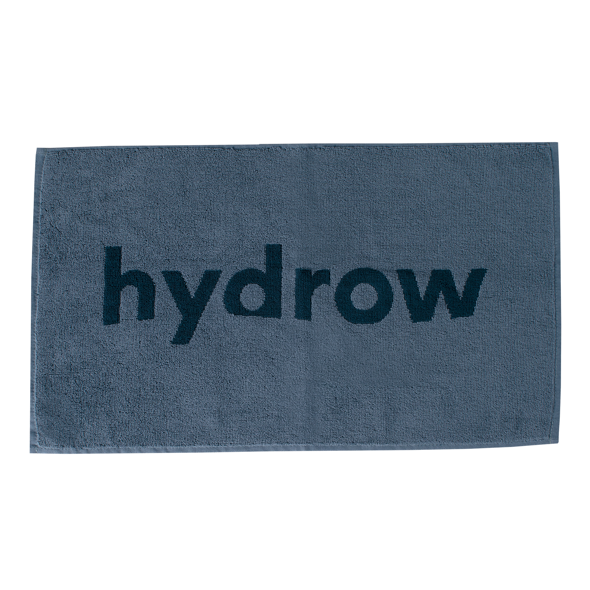 Blue gym towel with hydrow logo